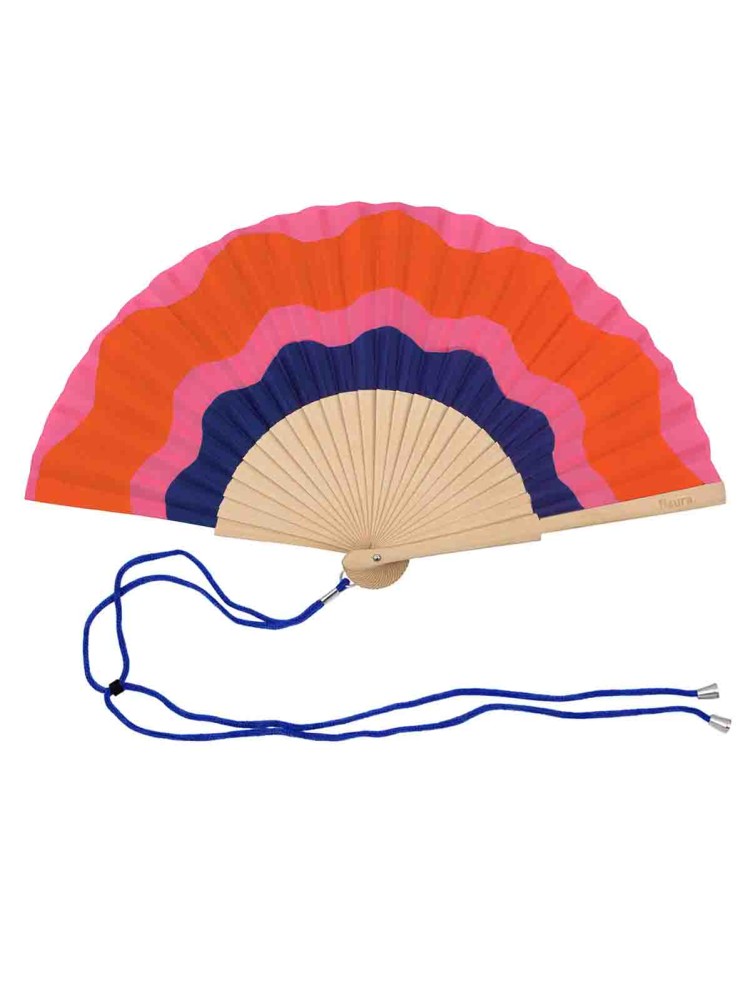Fan - Wellen in rot, rosa und blau