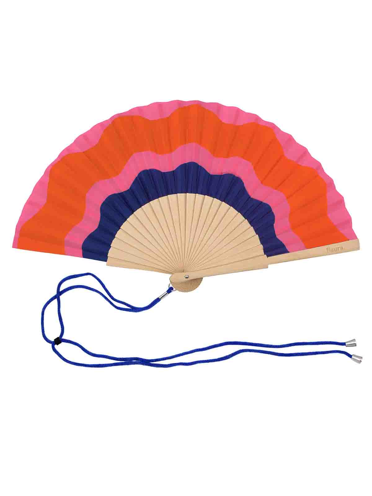 Fan - Wellen in rot, rosa und blau