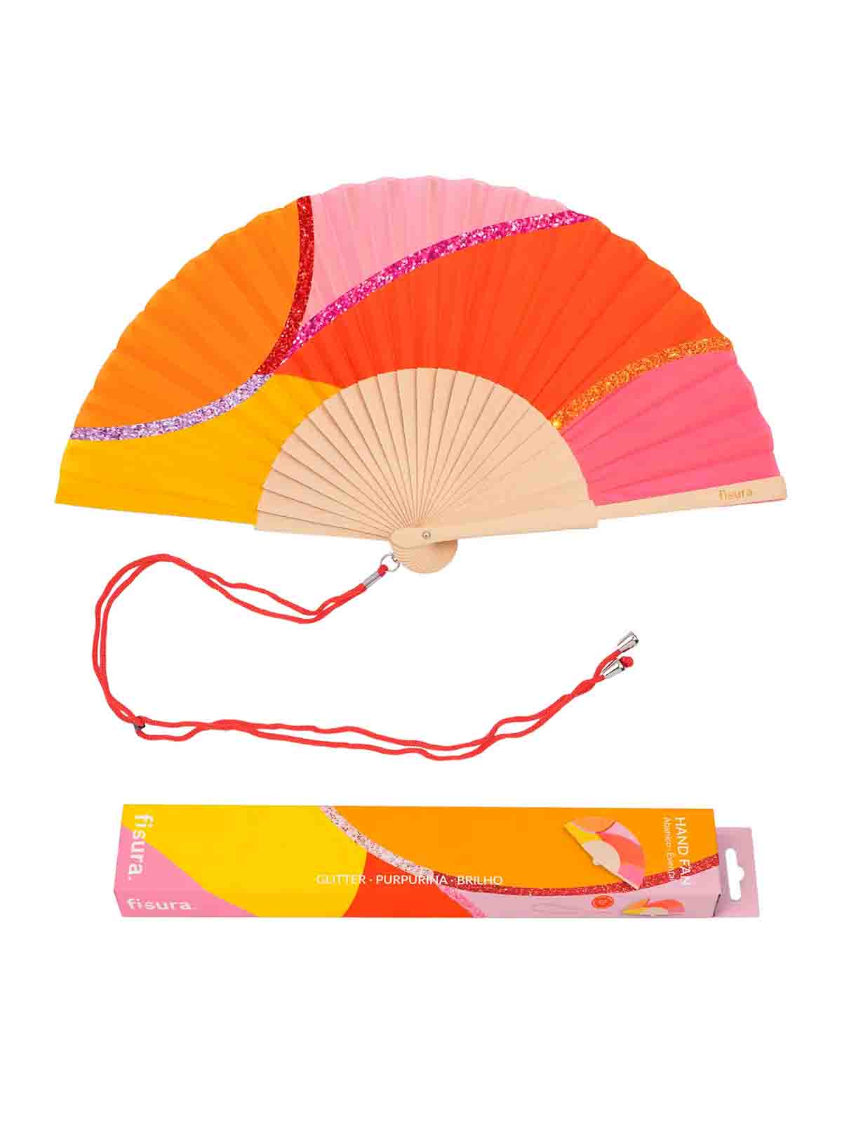Alternative Ansicht von Fan - Wellen in Rot, Rosa, Orange und Glimmer