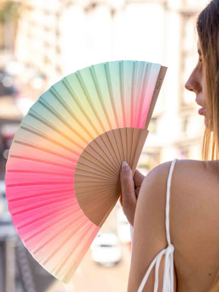 Fan - Aquarell in Mintgrün und Rosa