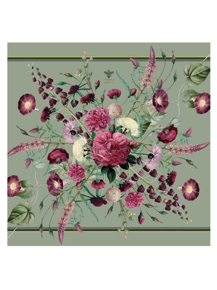 Leinen Serviette 45 x 45 cm - Rosa Blumen Garten - Bild 2