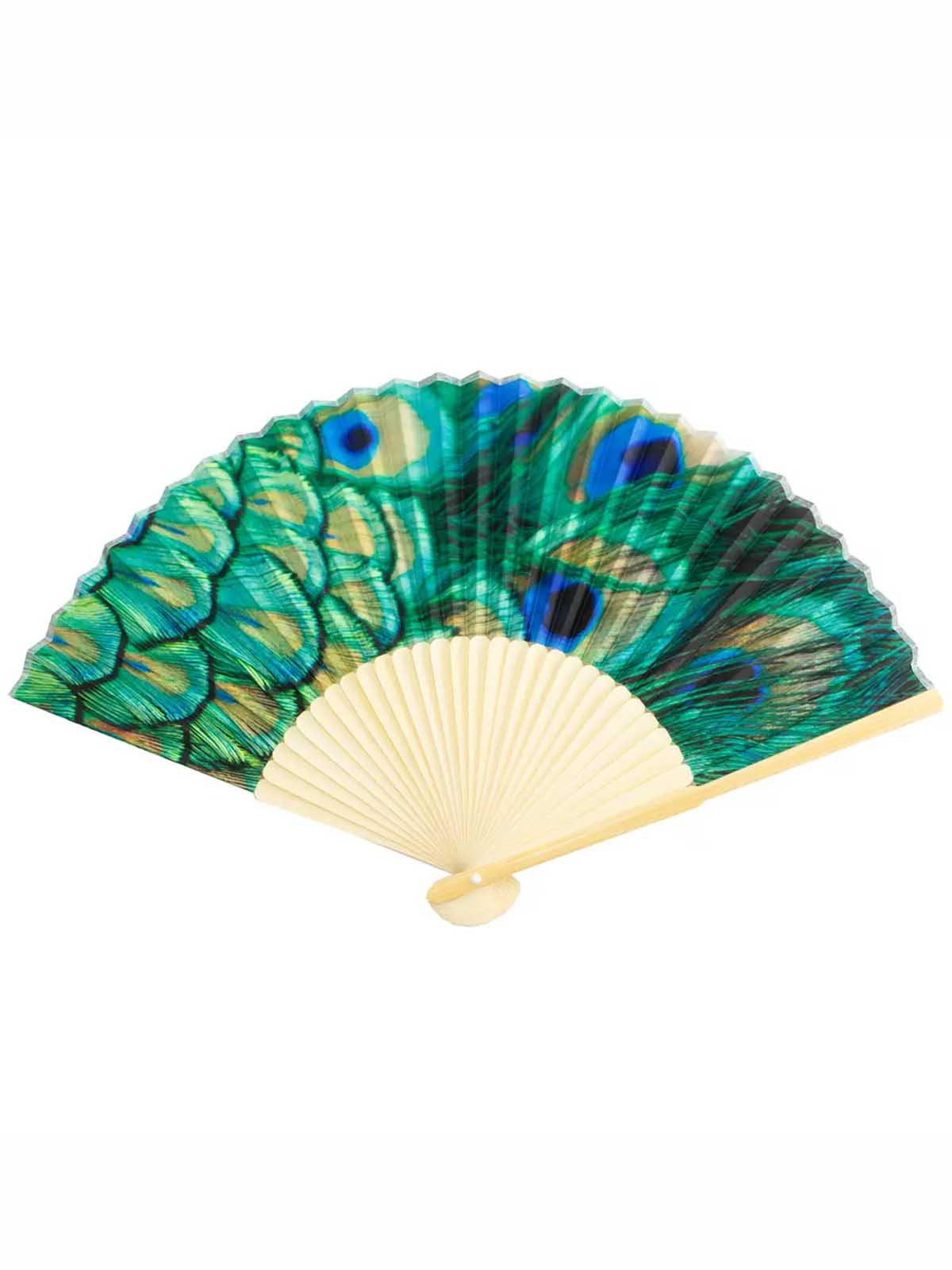 Fan in Bambus – Pfauenfeder