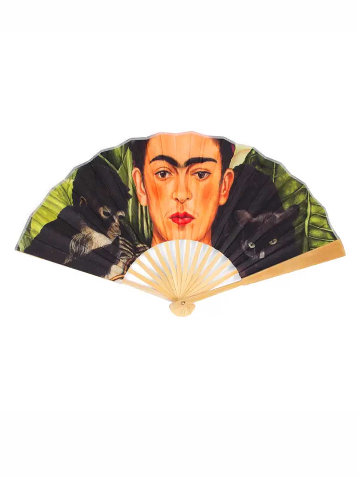 Fan in Bambus – Frida Kahlo & quot; Portrait mit Kolibri & quot;