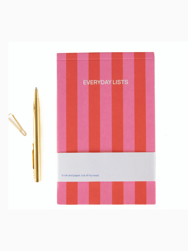 Tagesliste (Notes block) - In Rot und Rosa gestreift