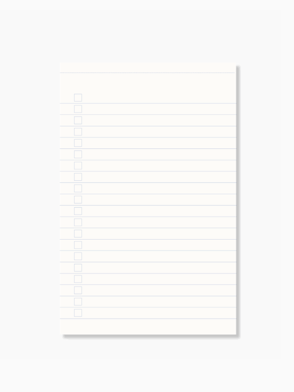 Alternative Ansicht der Everyday list (Notes block) - Eine Tabelle