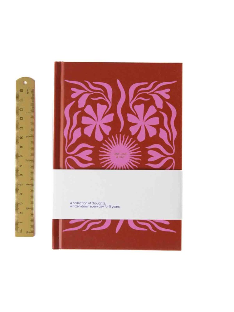 One Line a Day Buch (5 Jahre Tagebuch) - Sonne fließt in rosa