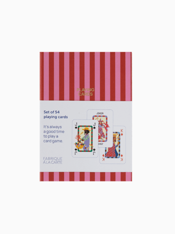 Spielkarten (1 Set) - Rosa/rot gestreift