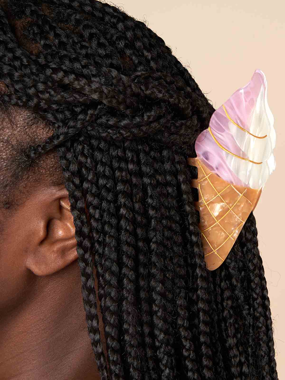 Haarclip - Eis Waffel
