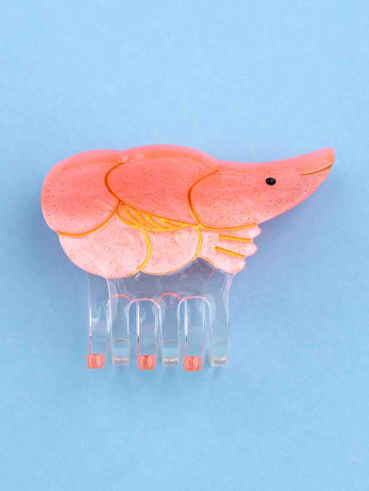 Mini Haarclip - Rosa Garnelen
