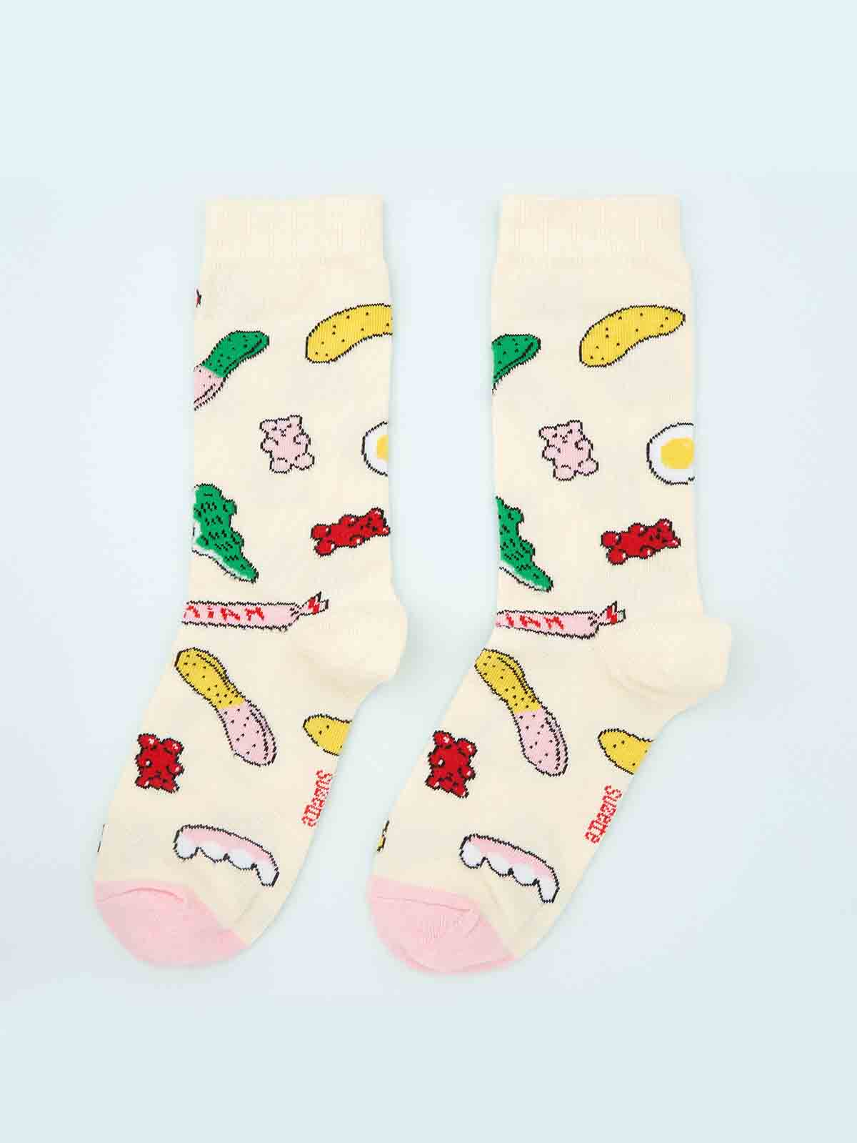 Socken - Off-white mit Freitag Süßigkeiten