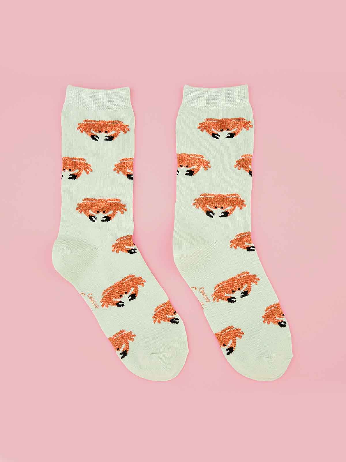 Socken - Hellgrün mit Krabben