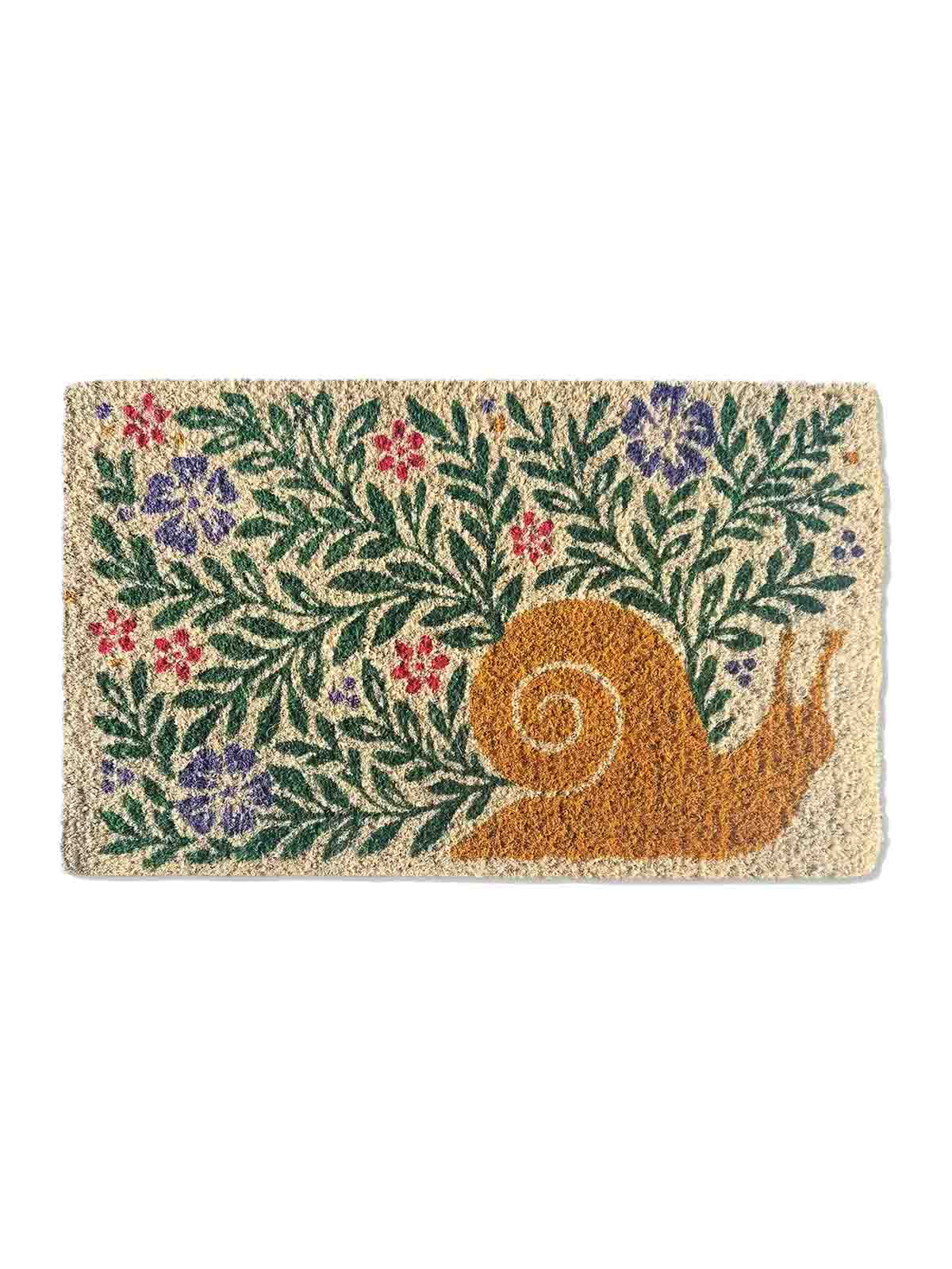 Fußmatte 45x75 cm - Schnecke und Blumen