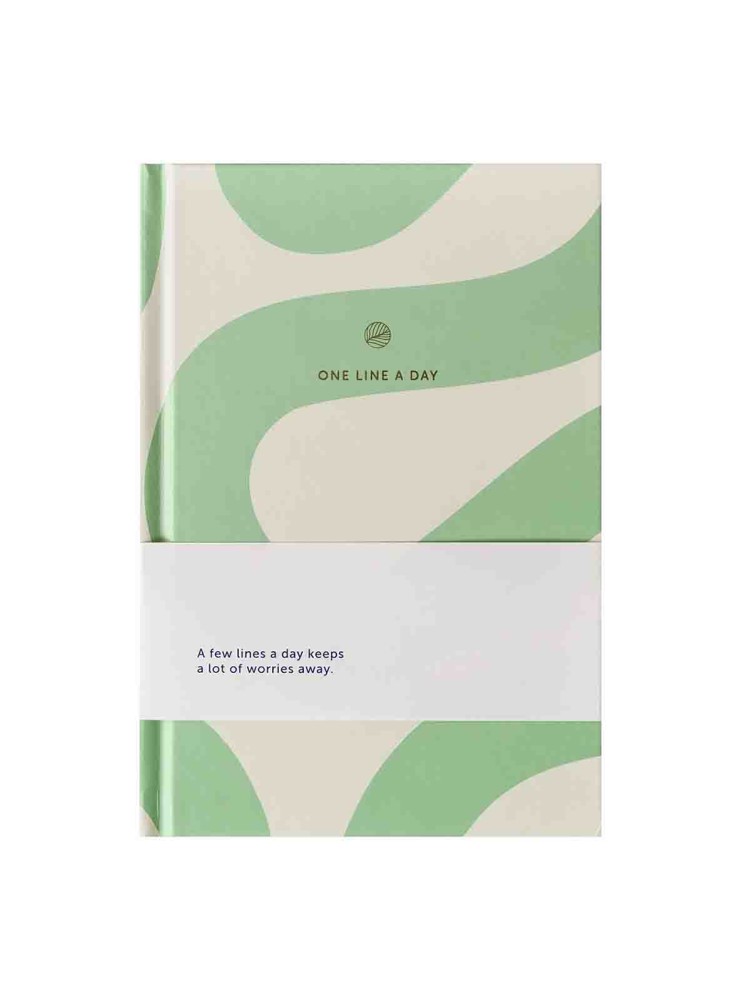One Line a Day Buch (5 Jahre Tagebuch) - Fluss in Minze und off weiß