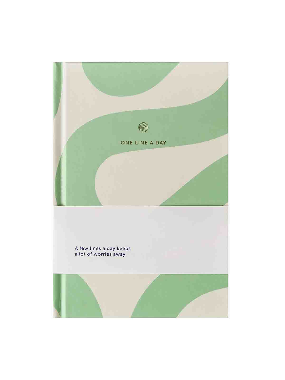 One Line a Day Buch (5 Jahre Tagebuch) - Fluss in Minze und off weiß