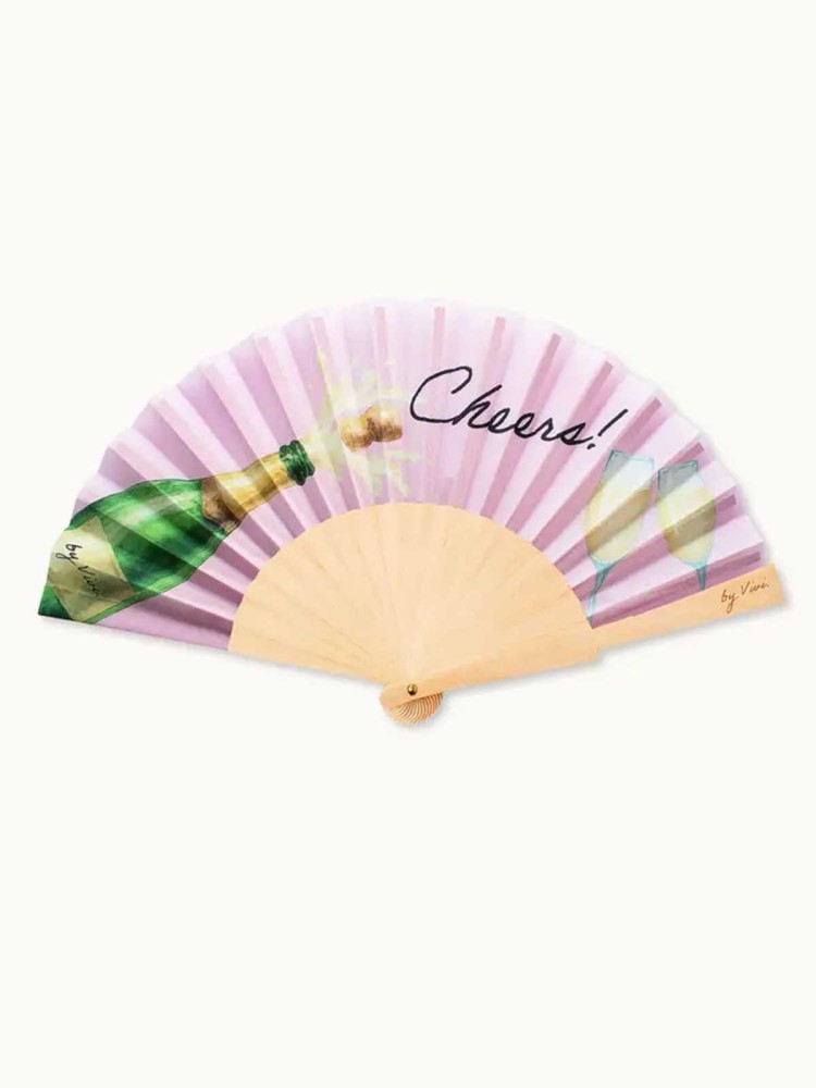 Fan in Holz und veganer Seide – 