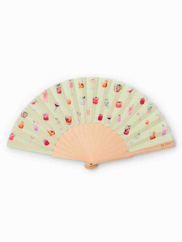 Fan aus Holz und veganer Seide – "Happy hour"