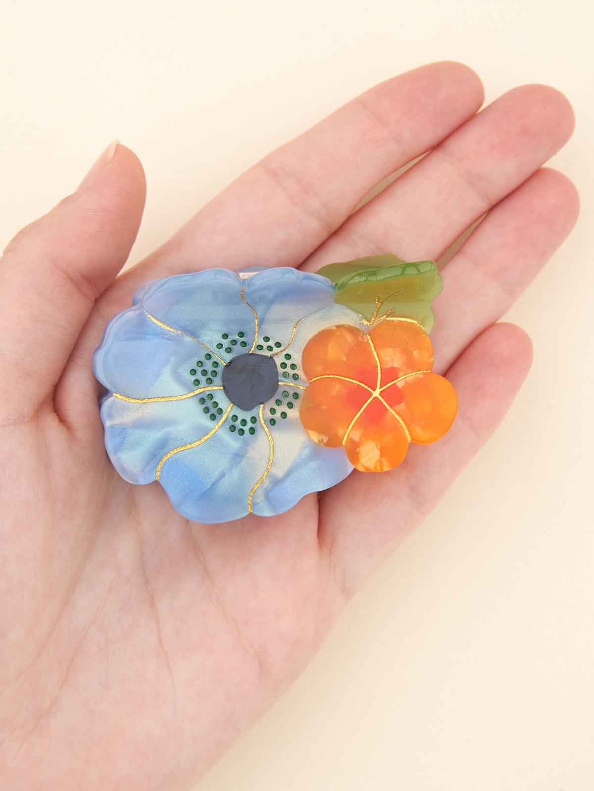 Haarclip – Blaue Blume