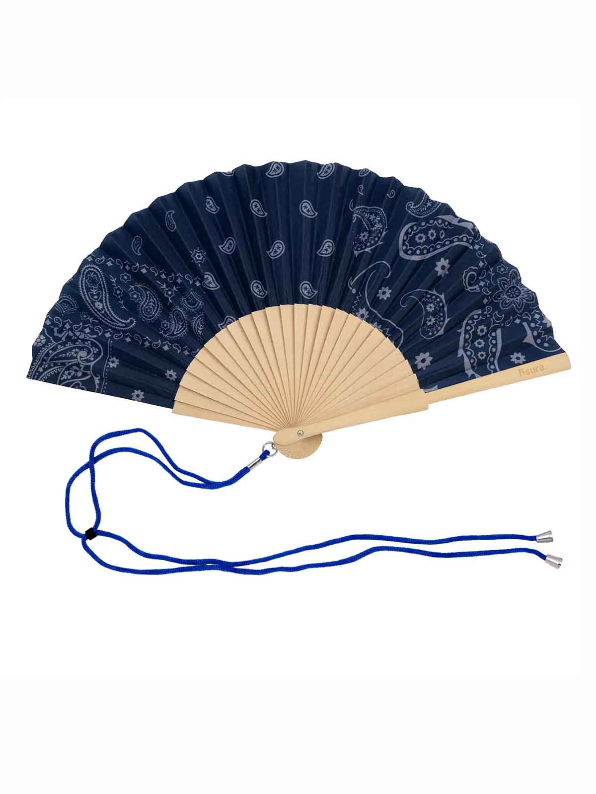 Fan - Dunkelblau mit Paisley-Muster