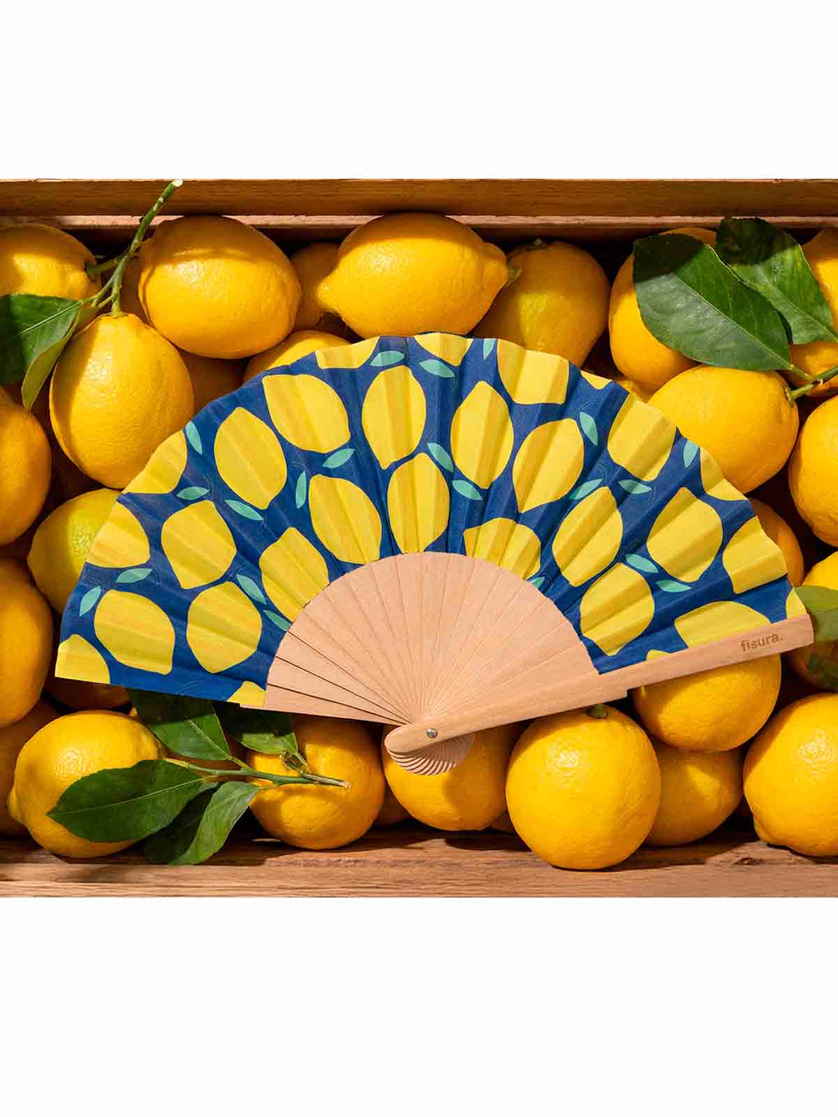 Alternative Ansicht von Fan & quot;mini" - Blau mit gelben Zitronen