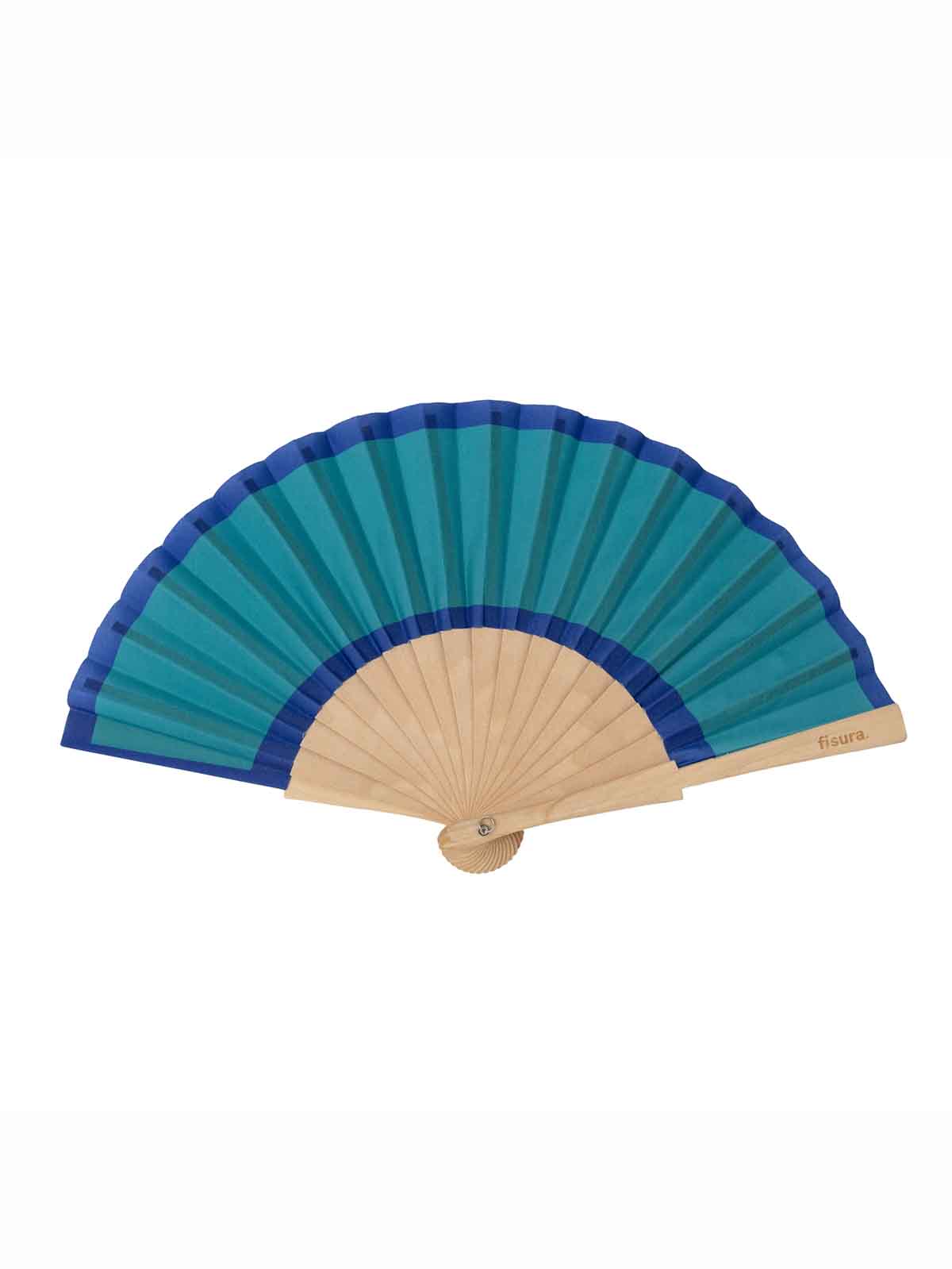 Fan & quot;mini" - Türkis mit blauem Trimm