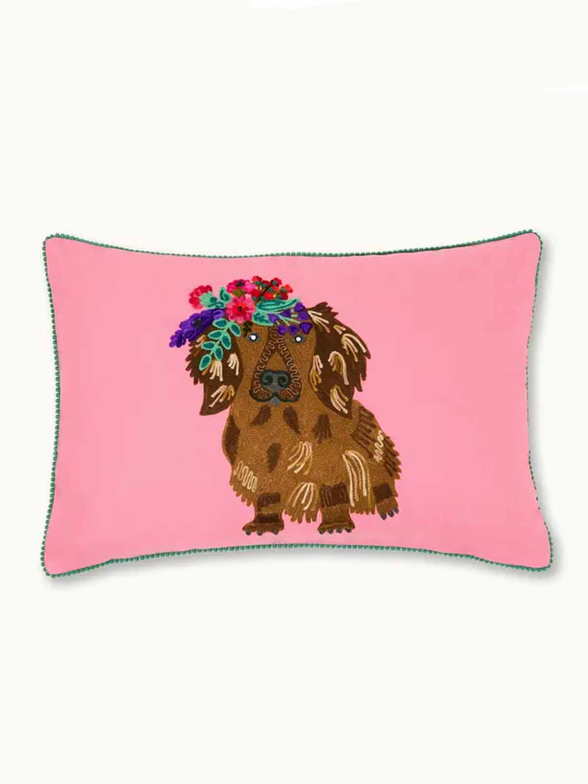 Kissen 40x60 cm - Rosa mit Dackel