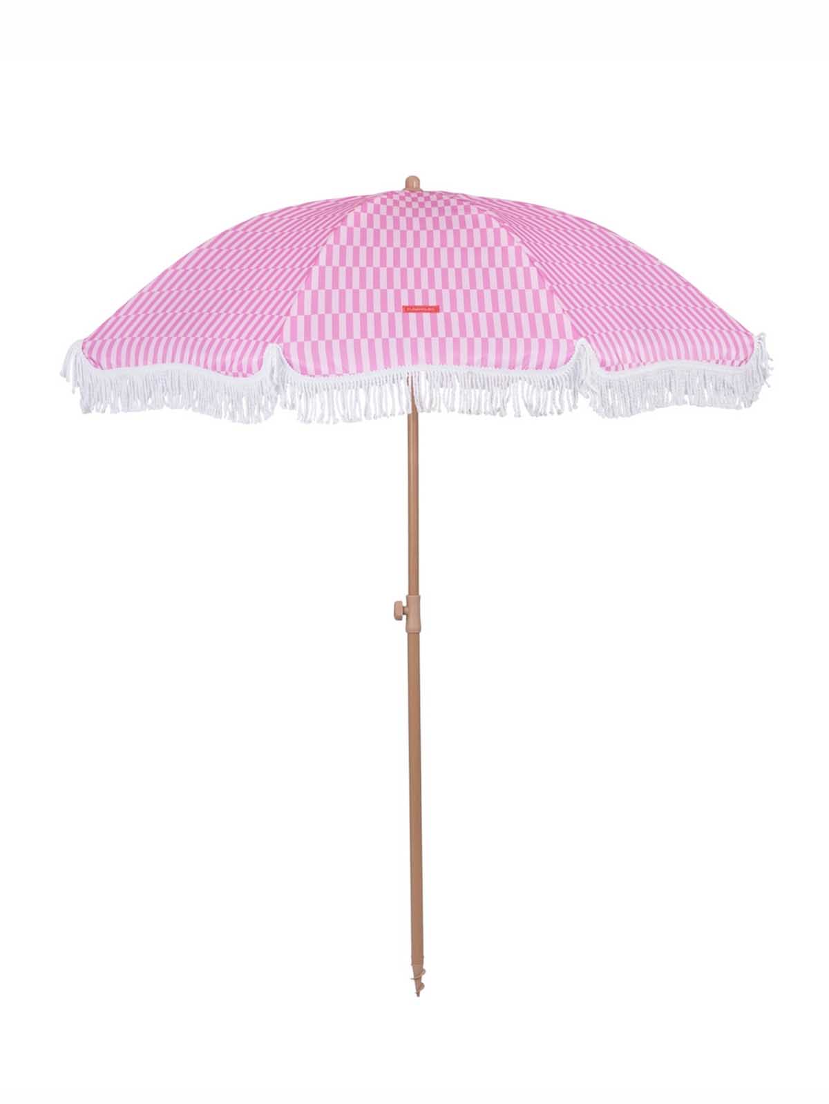 Sonnenschirm mit UV-Schutz - rosa gestreift