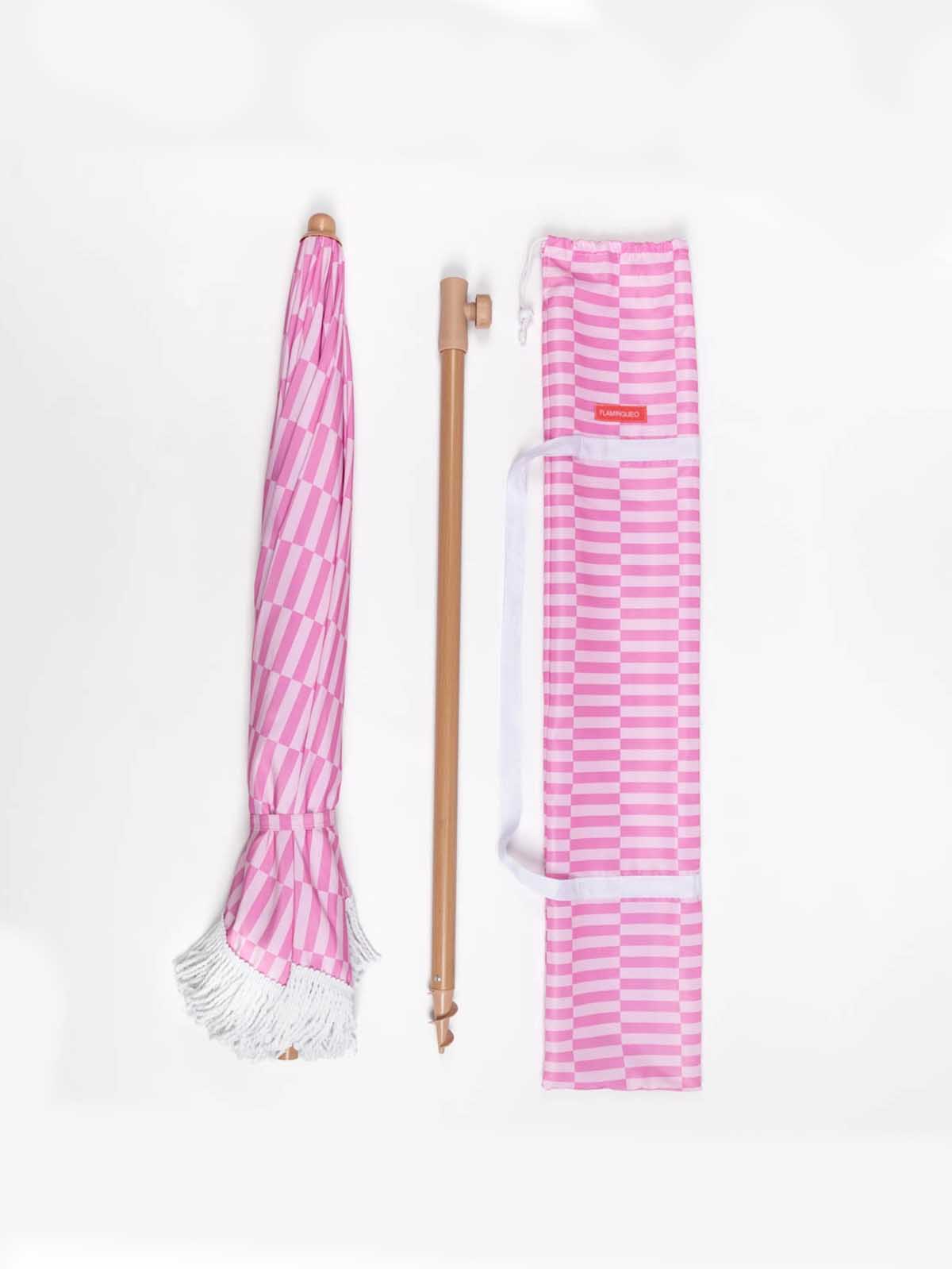 Strandschirm mit UV-Schutz - rosa gestreift - Bild 7
