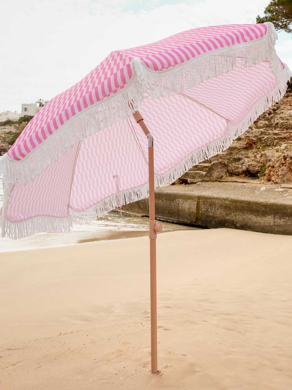 Strandschirm mit UV-Schutz - rosa gestreift - Bild 6