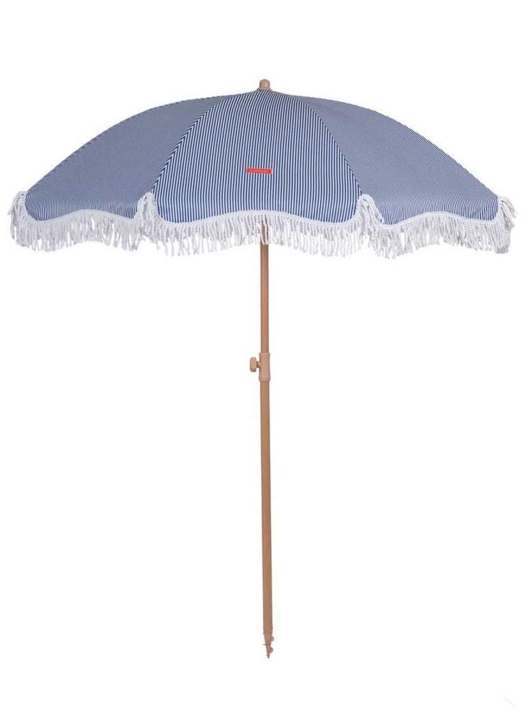 Strandschirm mit UV-Schutz - Blau gestreift