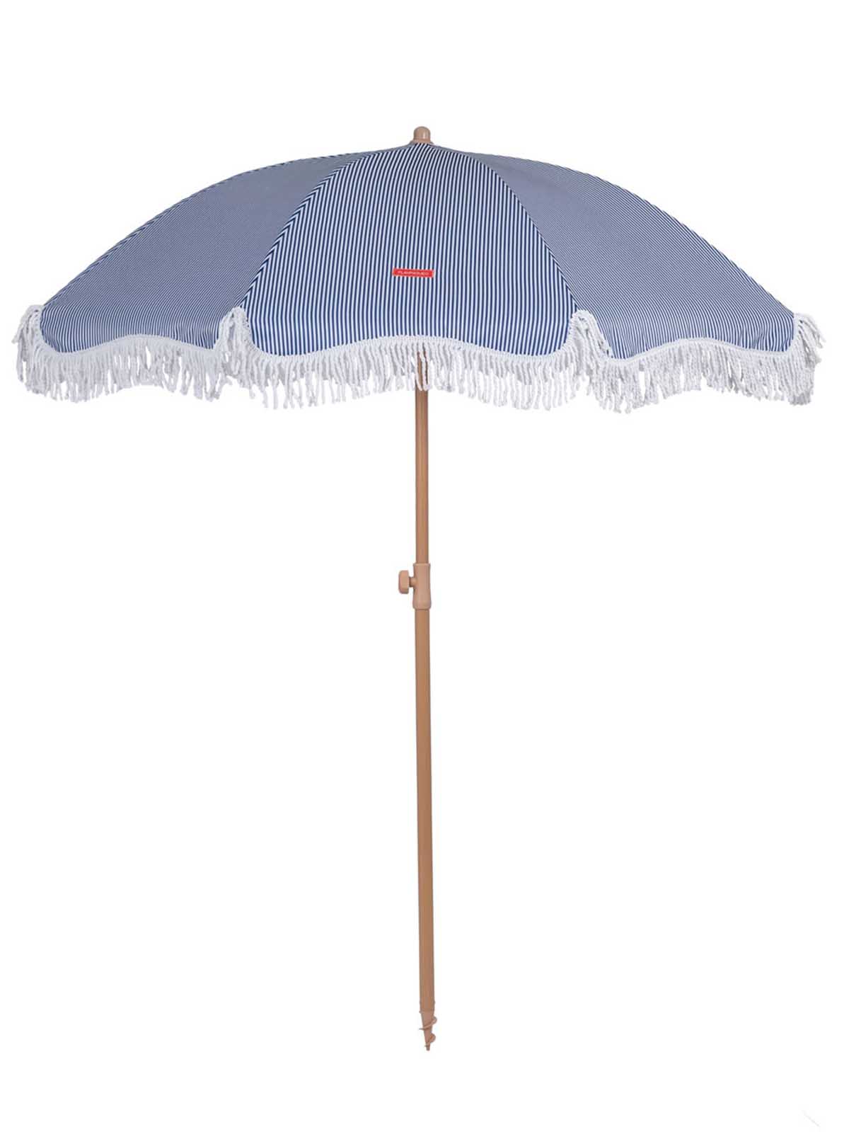 Strandschirm mit UV-Schutz - Blau gestreift