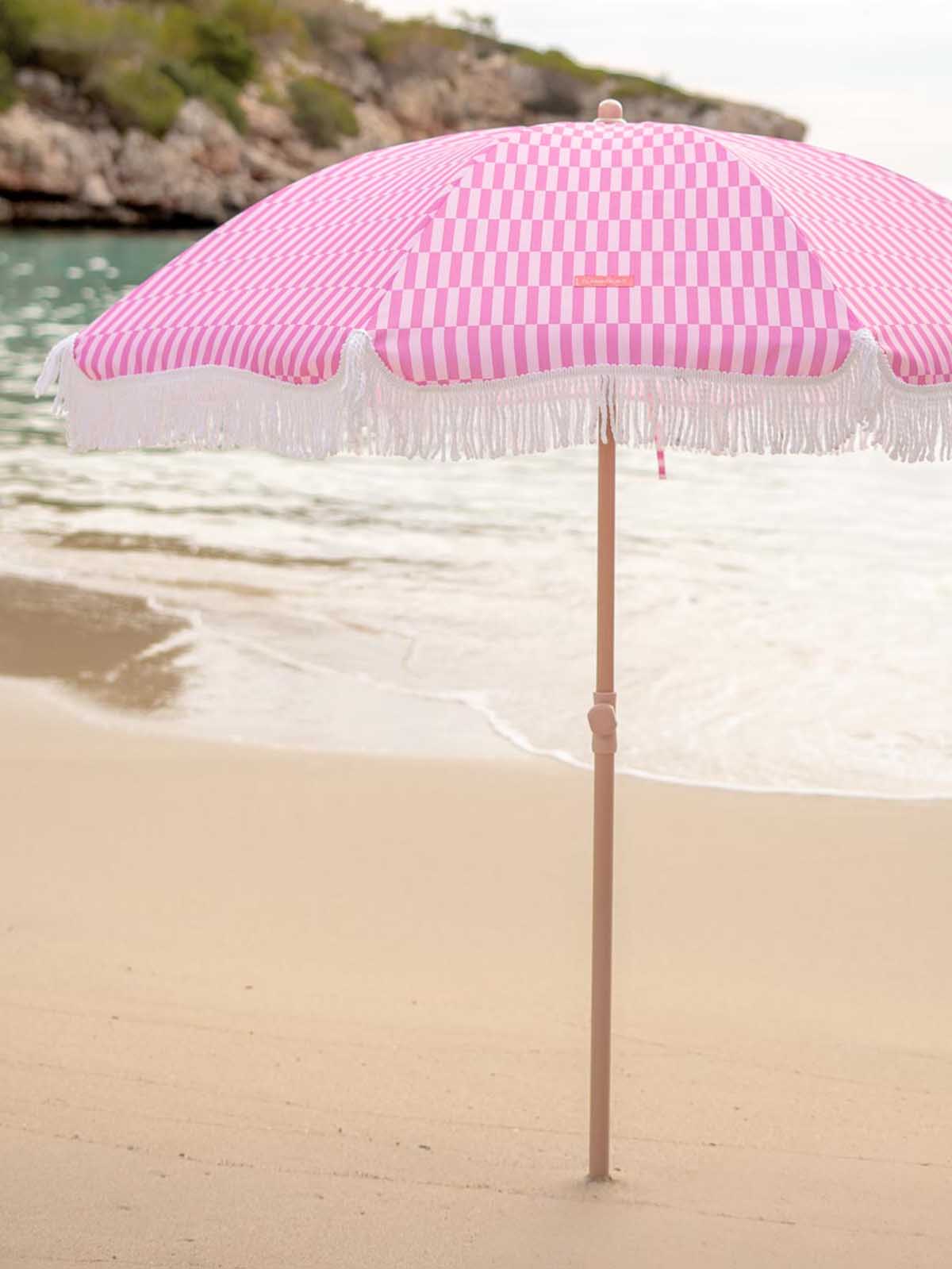 Strandschirm mit UV-Schutz - rosa gestreift - Bild 3
