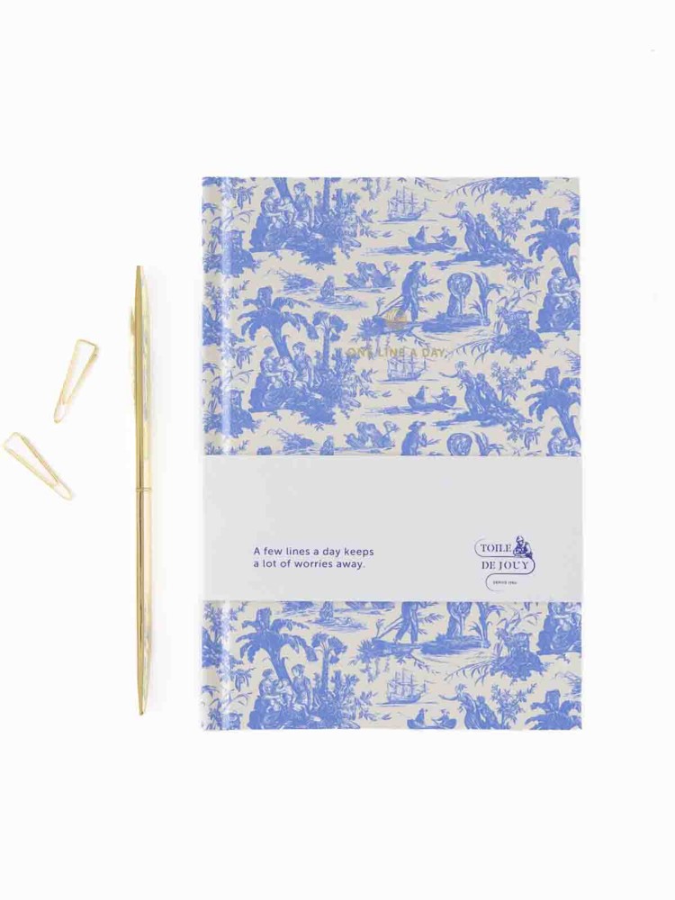 One Line a Day Buch (5 Jahre Tagebuch) - Toile de Jouy in blau