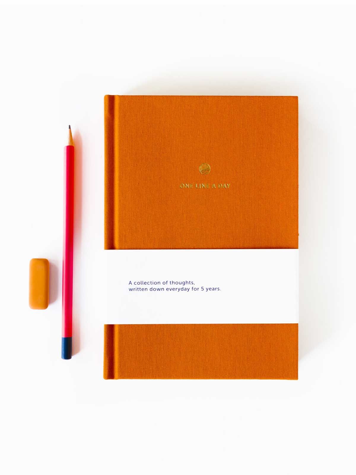 One Line a Day Buch (5 Jahre Tagebuch) - Leinen orange