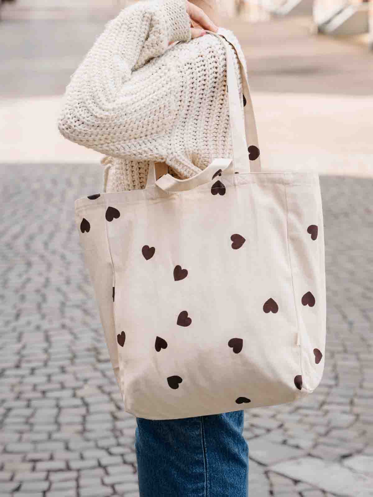 Alternative Ansicht von Canvas & quot;Totebag& quot; (40 x 37 cm) - Braune Herzen
