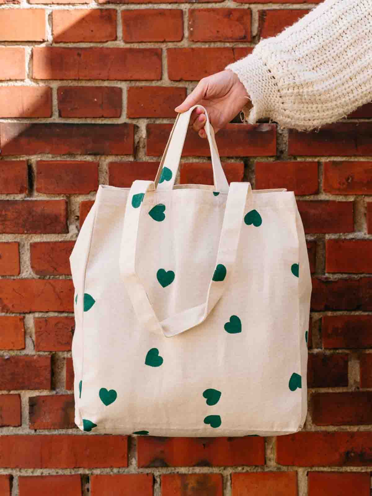 Alternative Ansicht von Canvas & quot;Totebag& quot; (40 x 37 cm) - Grüne Herzen
