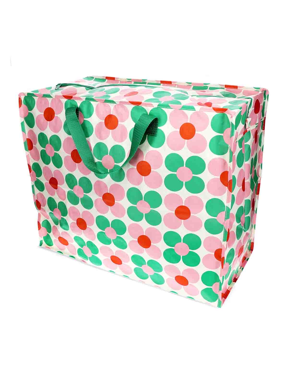 Alternative Ansicht von Jumbo Aufbewahrungsbeutel 78 Liter - Blumen Rosa und grün