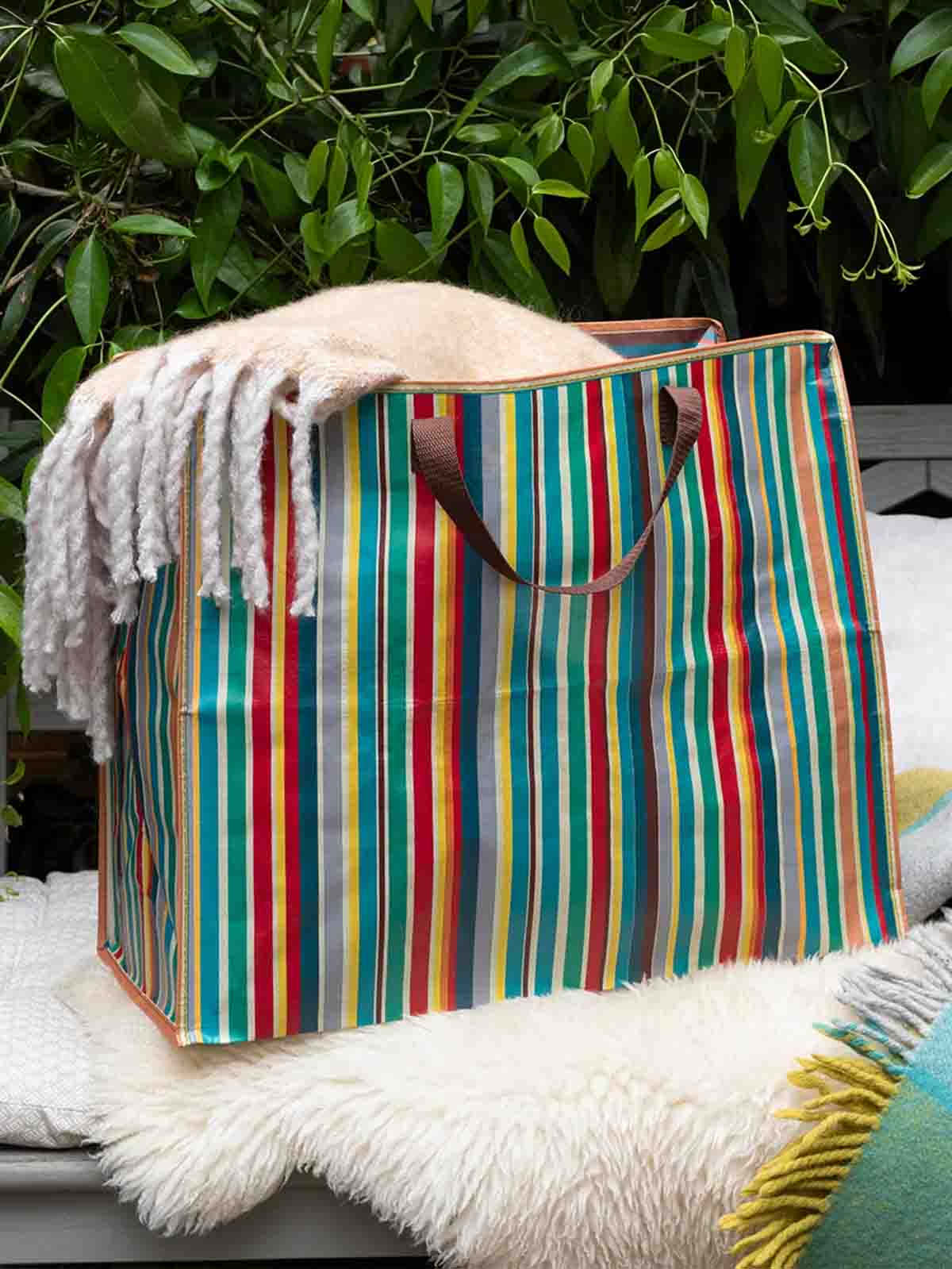Jumbo Aufbewahrungsbeutel 78 Liter - Retro gestreift