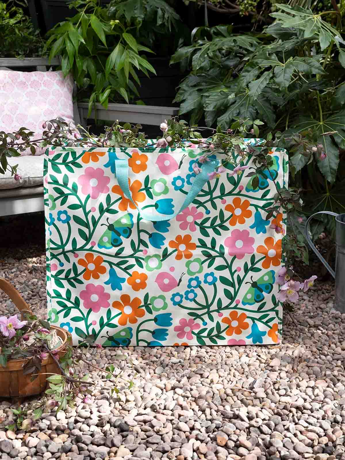 Jumbo Aufbewahrungsbeutel 78 Liter - Blumen und Schmetterlinge