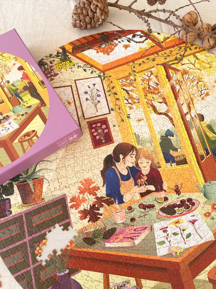 Puzzle-Spiel 1000 Stück (rund) - Kastaniensaison - Bild 3