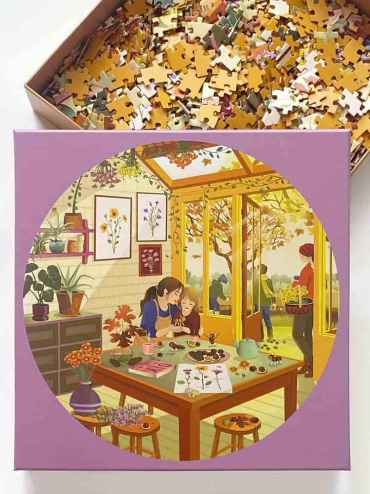 Puzzle-Spiel 1000 Stück (rund) - Kastaniensaison