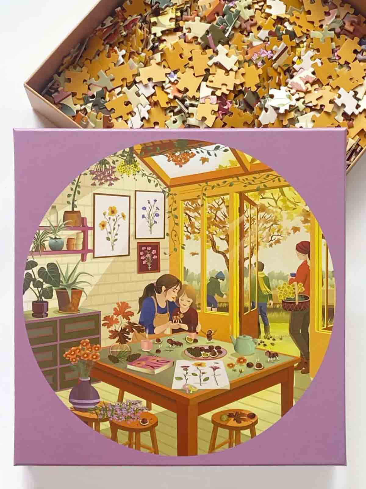 Puzzle-Spiel 1000 Stück (rund) - Kastaniensaison
