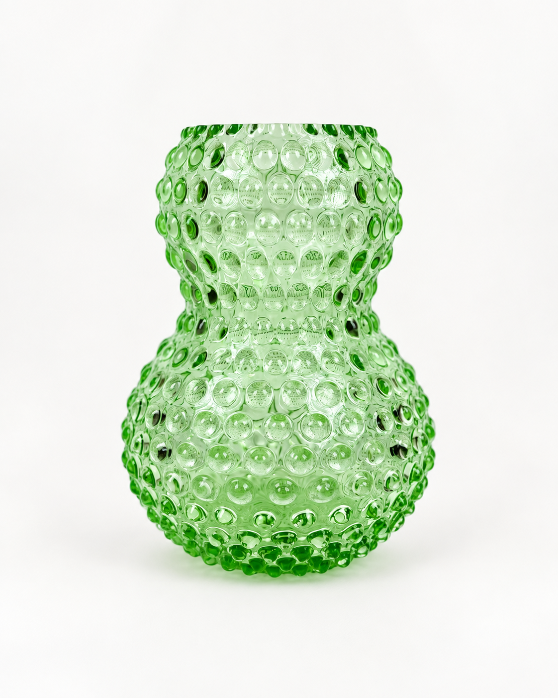 Alternative Ansicht der Big Birdie Vase (20 cm) im Stachelschweinglas - Hellgrün