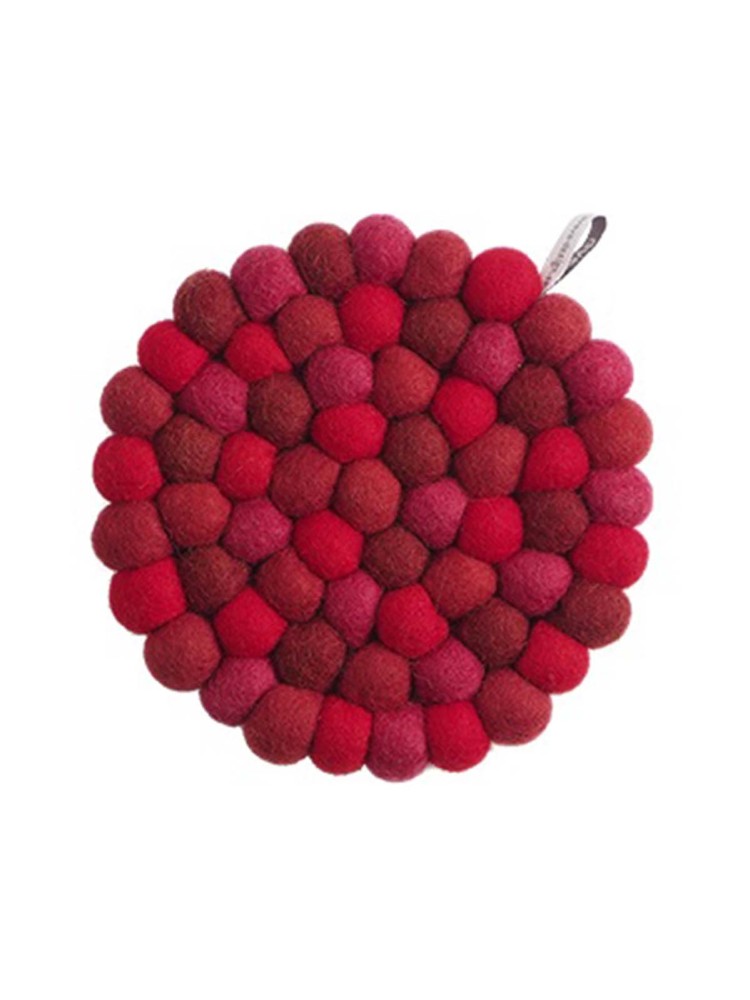 Runde Tischdecke im Filz - Cherry