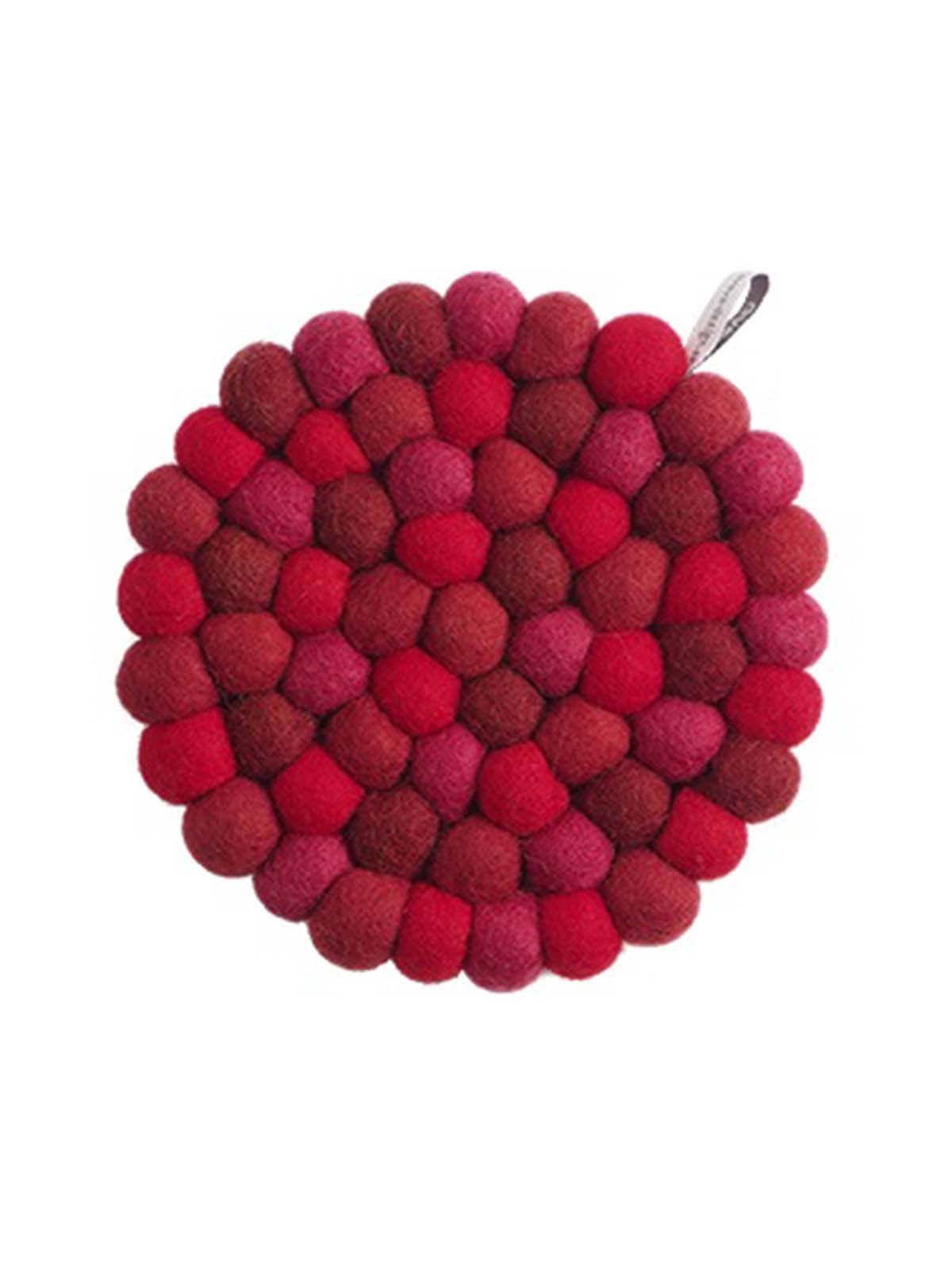 Runde Tischdecke im Filz - Cherry