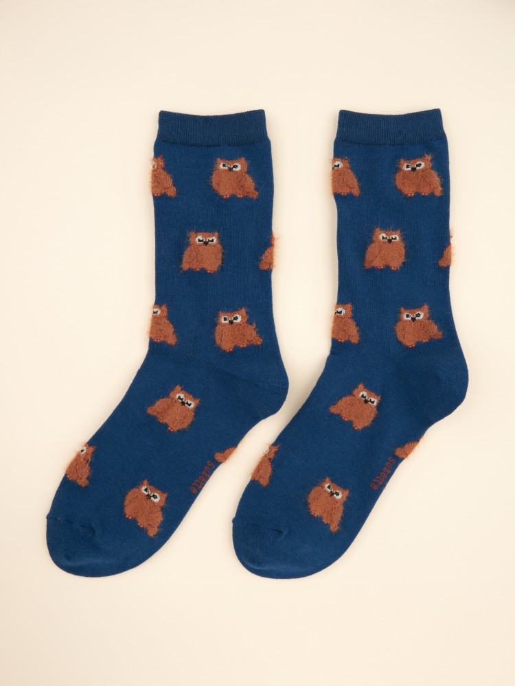 Socken - Blau mit Eulen