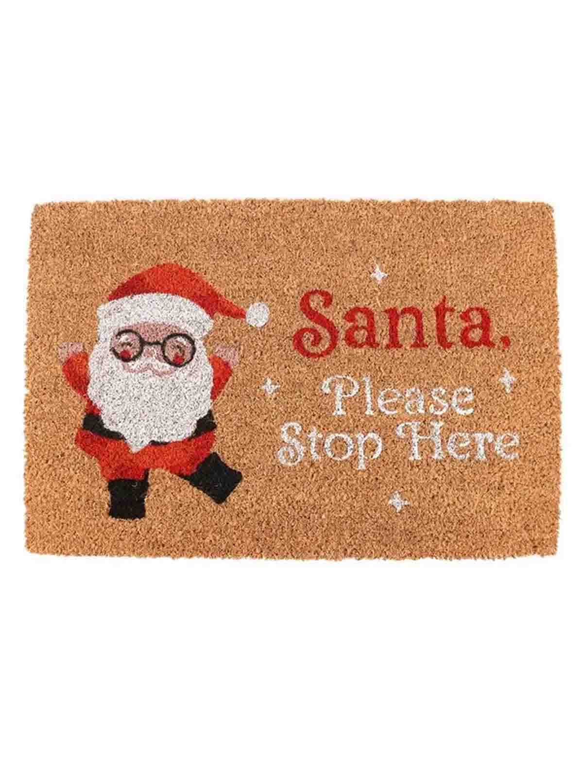 Fußmatte 40 x 60 cm - Weihnachtsmann, bitte hier anhalten