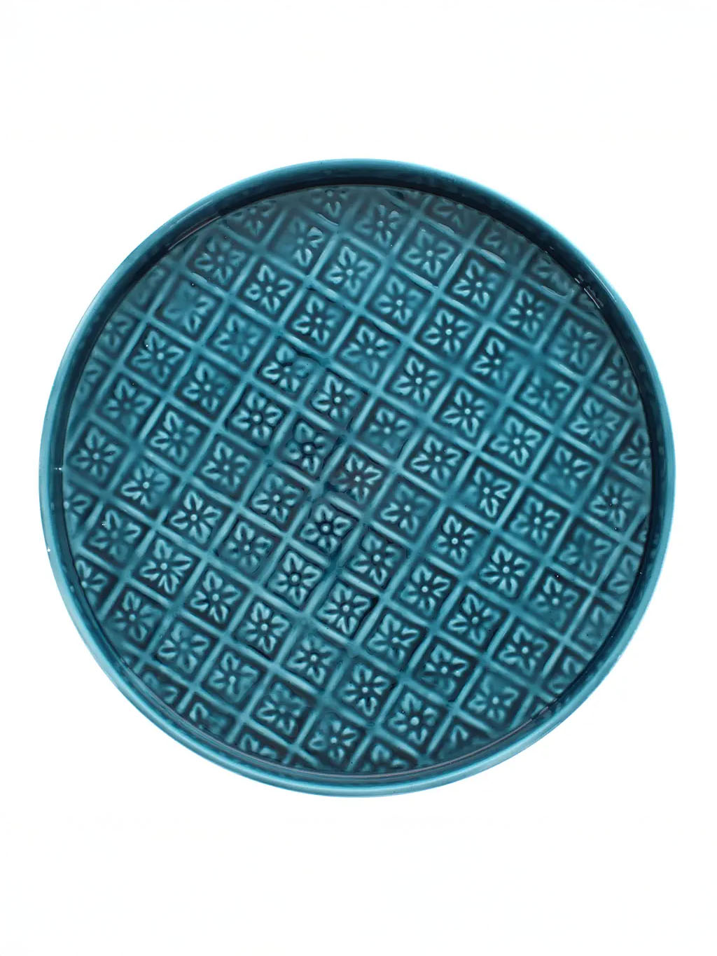 Runde Emailleschale (30 cm) - Petroleumblau