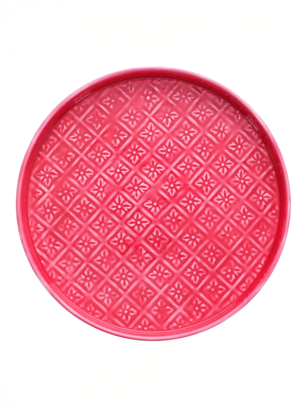 Runde Emaille-Schale (30 cm) - Rosa