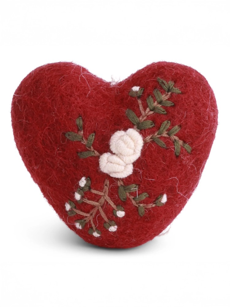 Gry & Sif - Rotes Herz mit Stickerei