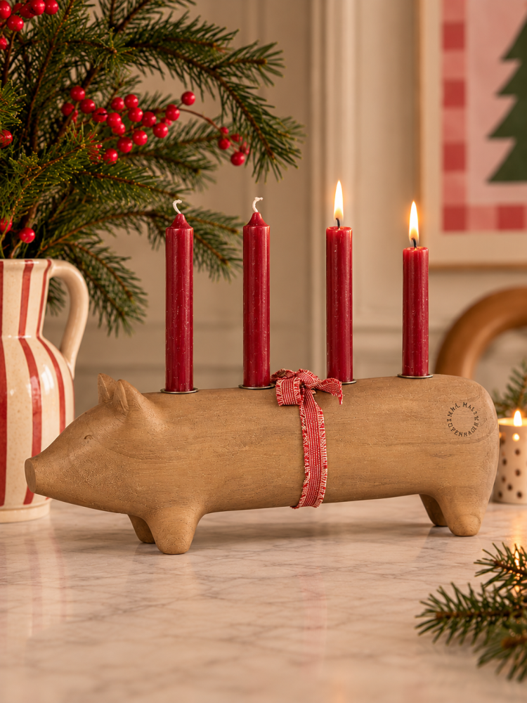Advents Kerzenständer - Großes Schwein in der Natur (Kronenkerze) - Bild 2